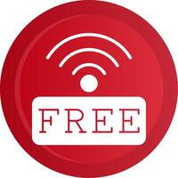 Free Wifi Glyph Gradient Button Icon vector