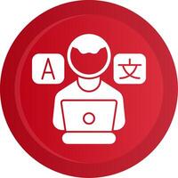 Freelance Translator Glyph Gradient Button Icon vector