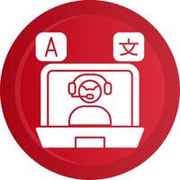 Online Language Teacher Glyph Gradient Button Icon vector