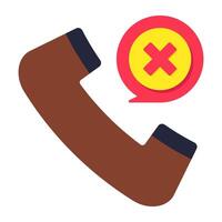 A colored design icon of wrong call vector