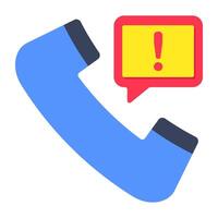 A colored design icon of call error vector