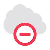 An icon design of cloud remove vector