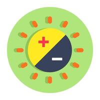 A flat design icon of brightness control vector