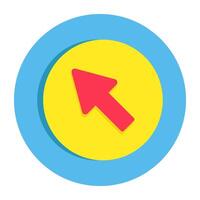 A flat design icon of upward left corner arrow vector