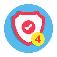 An editable design icon of security shield vector
