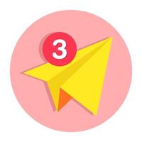 Editable design icon of paper plane vector