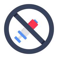 Perfect design icon of no injection vector