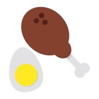 Chicken with egg showing concept of protein diet vector