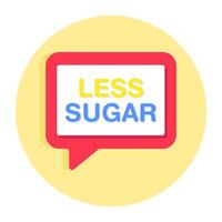 Conceptual flat design icon of less sugar chat vector