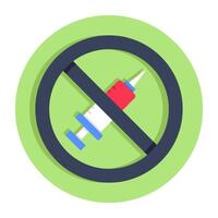 Perfect design icon of no injection vector