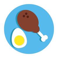 Chicken with egg showing concept of protein diet vector