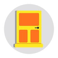 Conceptual flat design icon of door vector