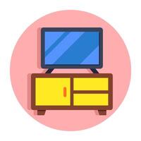 Premium download icon of tv stand vector