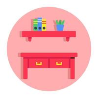 An icon design of nightstand vector