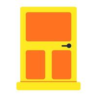 Conceptual flat design icon of door vector