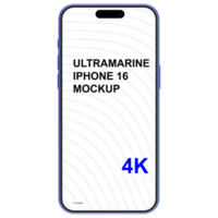 Front view of ultramarine smartphone mockup without background psd