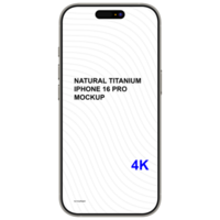 Front view of natural titanium smartphone mockup without background psd