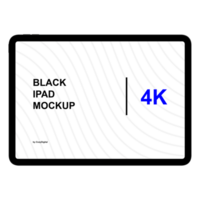 Mockup of black tablet PC. Front view and without background psd