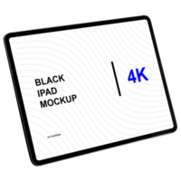 Mockup of black tablet PC. Isometric style view and without background psd