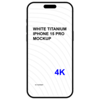 Isolated front view mockup of white titanium smartphone. No background psd