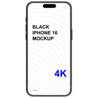 Front view of black smartphone mockup without background psd