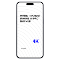 Isolated front view mockup of white titanium smartphone. No background psd