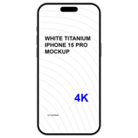 Isolated front view mockup of white titanium smartphone. No background psd