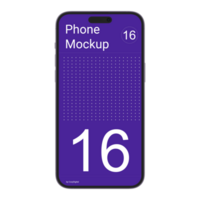 Gray front view smartphone mockup without background psd