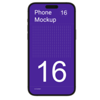 Titanium front view smartphone mockup without background psd
