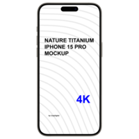 Mockup of nature titanium smartphone. Front view and without background psd