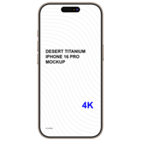 Front view of desert titanium smartphone mockup without background psd