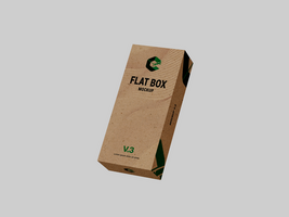 Realistic Kraft or Cardboard Flat Rectangle Box Mockup Isolated on Changeable Background psd
