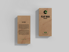 Realistic Flat Rectangle Packaging Kraft Box 3D Rendering Mock-up - Mockup for Branding psd