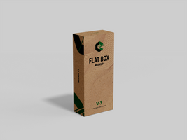 3D Flat Rectangle Kraft Box Mock Up or Blank Square Long Box Mockup psd