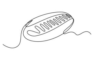 One line continuous hot dog fast food symbol concept vector