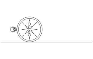 Old navigate and adventure symbol in simple linear style vector