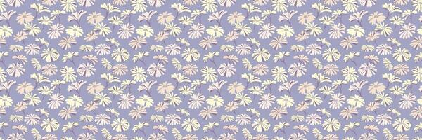 Pastel seamless pattern with abstract stylized shapes flowers. Creative unique meadow print. Simple summer ornament texture. hand drawn. vector