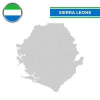 Dotted map of Sierra Leone with circular flag vector