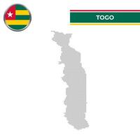 Dotted map of Togo with circular flag vector