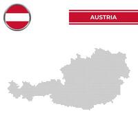 Dotted map of Austria with circular flag vector