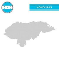 Dotted map of Honduras with circular flag vector
