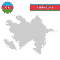Dotted map of Azerbaijan with circular flag vector