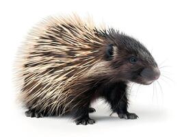 Porcupine, isolated on a white background photo