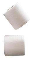 Top view set of white tissue paper rolls isolated on white background with clipping path photo