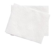 Top view of two folded white tissue paper in stack isolated on white background with clipping path photo