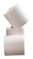 White tissue paper rolls in stack isolated on white background with clipping path photo
