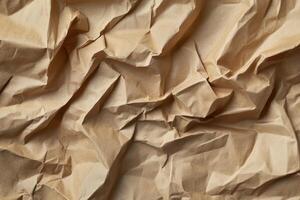 Crumpled brown paper background photo
