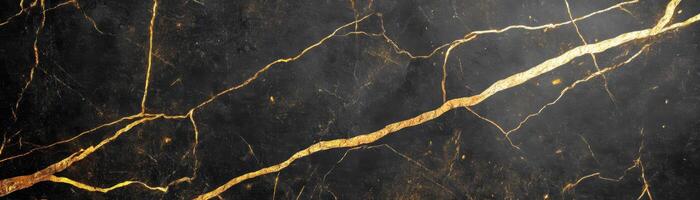 A black and gold marble wall with a gold streak photo