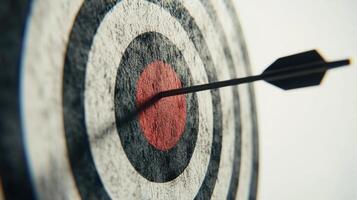 A dart is hitting the center of a target photo