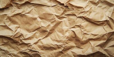 Crumpled brown paper background photo